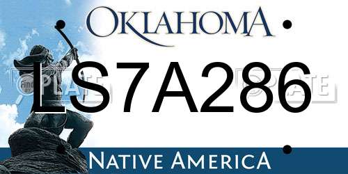 LS7A286 Oklahoma License Plate