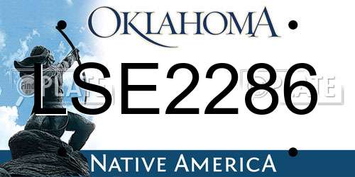 LSE2286 Oklahoma License Plate