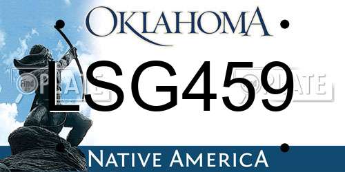 LSG459 Oklahoma License Plate