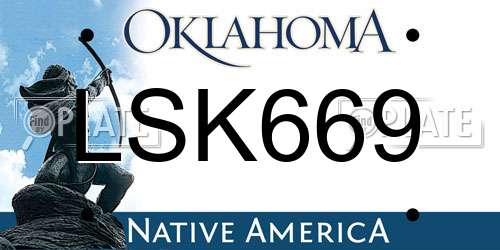LSK669 Oklahoma License Plate