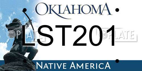 LST201 Oklahoma License Plate