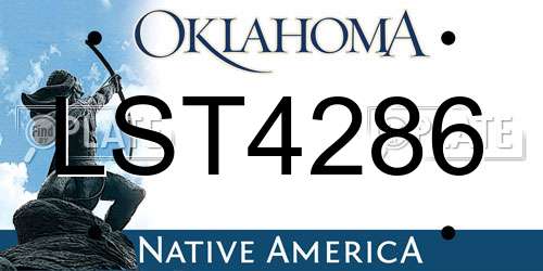 LST4286 Oklahoma License Plate