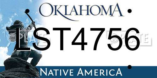 LST4756 Oklahoma License Plate