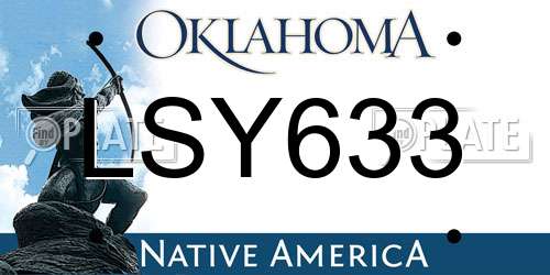 LSY633 Oklahoma License Plate