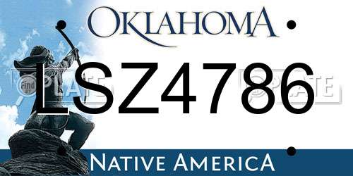 LSZ4786 Oklahoma License Plate