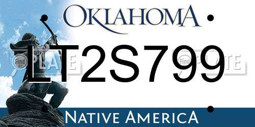 LT2S799 Oklahoma License Plate