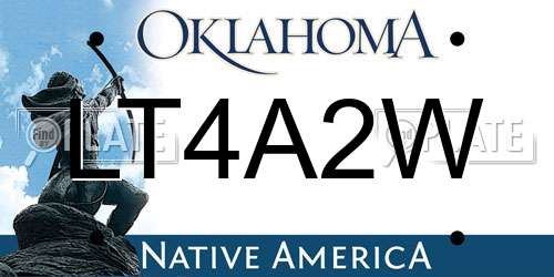LT4A2W Oklahoma License Plate