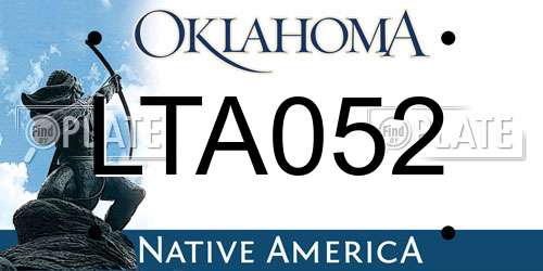 LTA052 Oklahoma License Plate