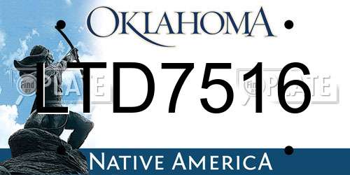 LTD7516 Oklahoma License Plate