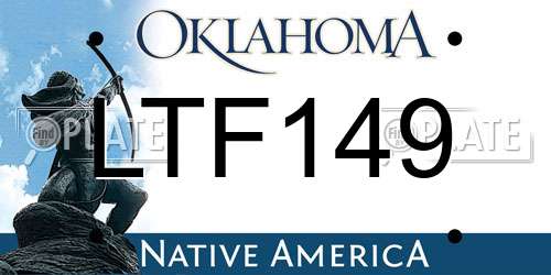 LTF149 Oklahoma License Plate