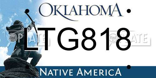 LTG818 Oklahoma License Plate