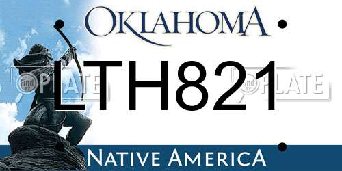 LTH821 Oklahoma License Plate