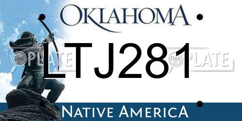 LTJ281 Oklahoma License Plate