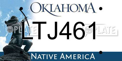 LTJ461 Oklahoma License Plate