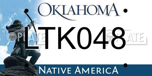 LTK048 Oklahoma License Plate
