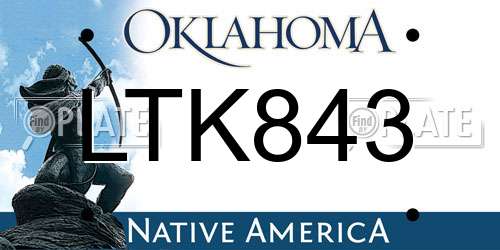 LTK843 Oklahoma License Plate