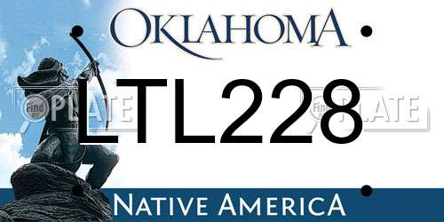 LTL228 Oklahoma License Plate