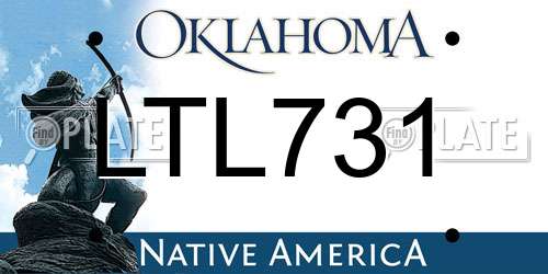 LTL731 Oklahoma License Plate