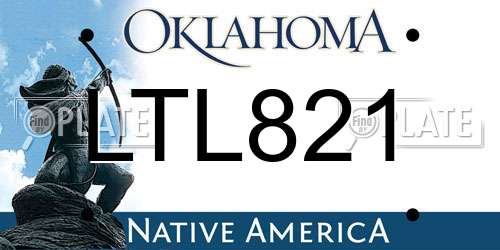 LTL821 Oklahoma License Plate