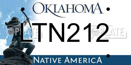 LTN212 Oklahoma License Plate