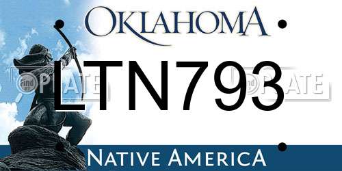 LTN793 Oklahoma License Plate