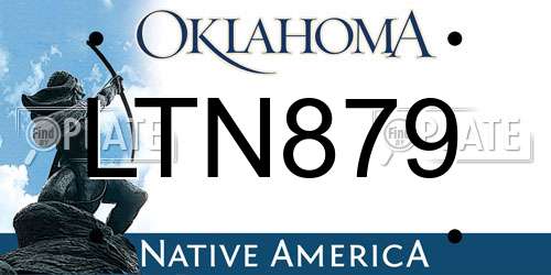 LTN879 Oklahoma License Plate