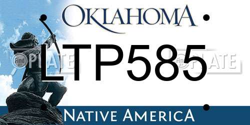 LTP585 Oklahoma License Plate
