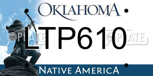 LTP610 Oklahoma License Plate