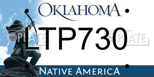 LTP730 Oklahoma License Plate