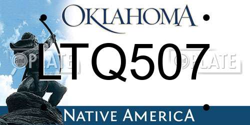 LTQ507 Oklahoma License Plate