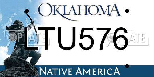 LTU576 Oklahoma License Plate