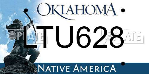 LTU628 Oklahoma License Plate