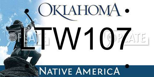 LTW107 Oklahoma License Plate