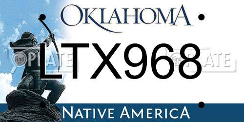 LTX968 Oklahoma License Plate