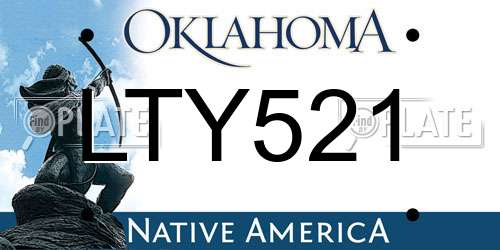LTY521 Oklahoma License Plate