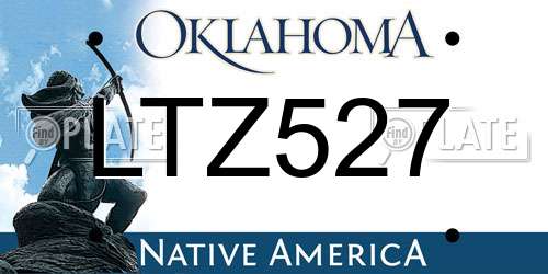LTZ527 Oklahoma License Plate