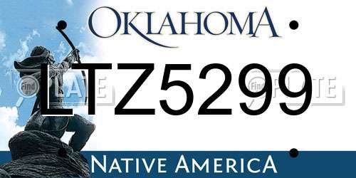 LTZ5299 Oklahoma License Plate