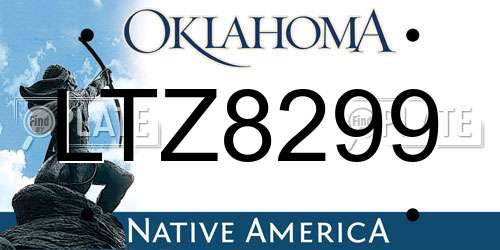 LTZ8299 Oklahoma License Plate
