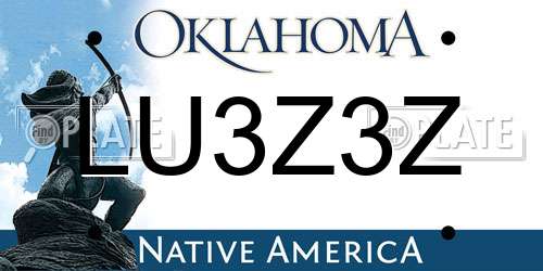 LU3Z3Z Oklahoma License Plate