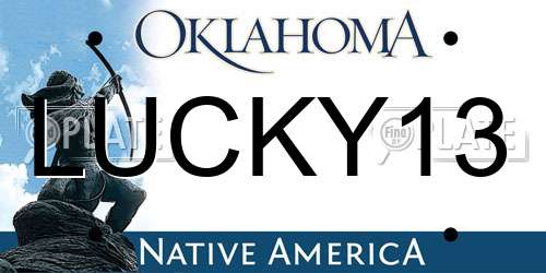 LUCKY13 Oklahoma License Plate