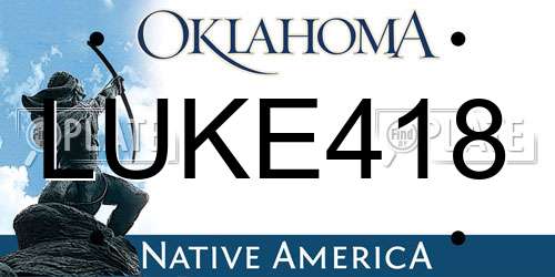 LUKE418 Oklahoma License Plate