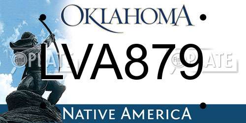 LVA879 Oklahoma License Plate