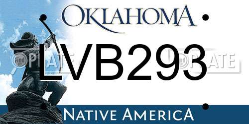 LVB293 Oklahoma License Plate