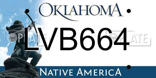 LVB664 Oklahoma License Plate