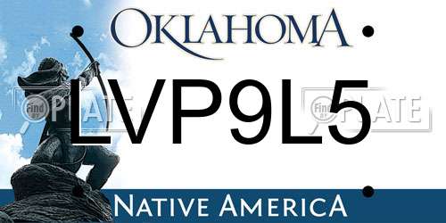 LVP9L5 Oklahoma License Plate
