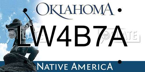 LW4B7A Oklahoma License Plate