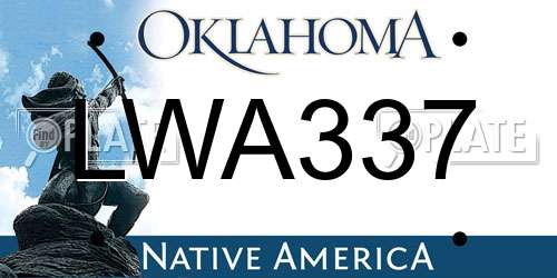 LWA337 Oklahoma License Plate