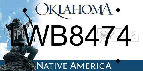 LWB8474 Oklahoma License Plate
