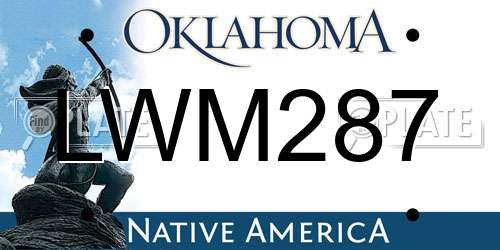 LWM287 Oklahoma License Plate