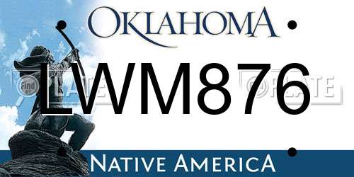 LWM876 Oklahoma License Plate